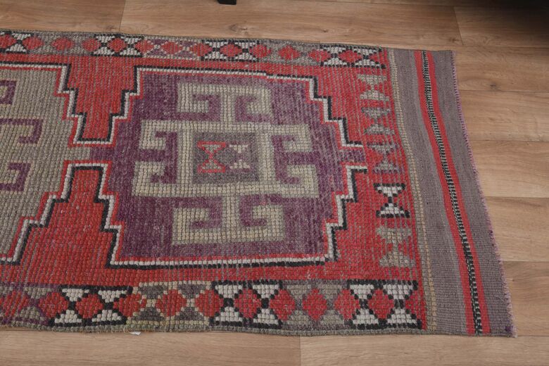 Red Purple Vintage Runner Rug