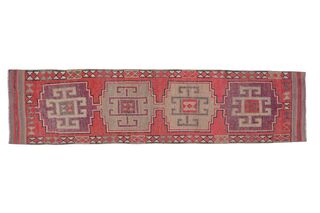 Red Purple Vintage Runner Rug - Thumbnail