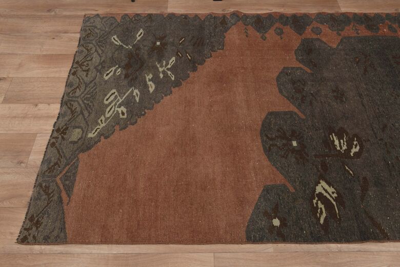 Dark Orange Brown Runner Rug