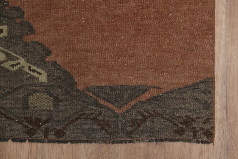 Dark Orange Brown Runner Rug