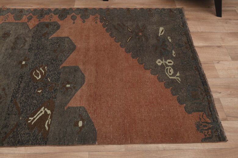 Dark Orange Brown Runner Rug