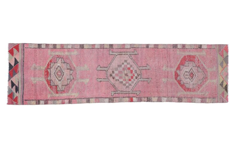 Distressed Pink Runner Rug