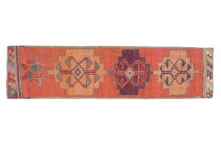 Grapefruit Color Vintage Runner Rug - Thumbnail