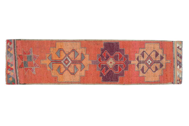 Grapefruit Color Vintage Runner Rug