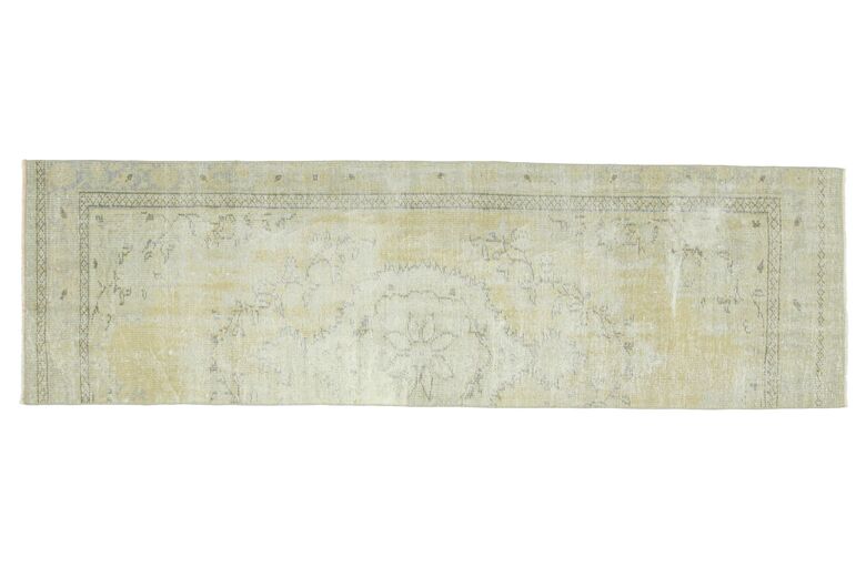 Faded Beige Vintage Runner Rug