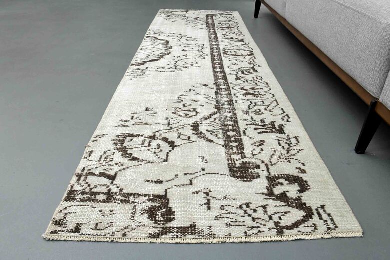 2x8 ft, Turkish Handmade Beige Rug