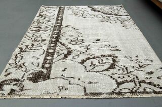 Beige Brown Original Vintage Rug - Thumbnail