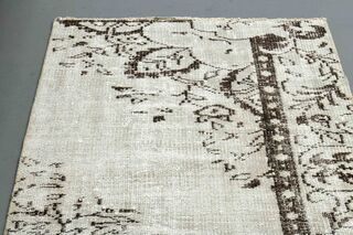 Beige Brown Original Vintage Rug - Thumbnail