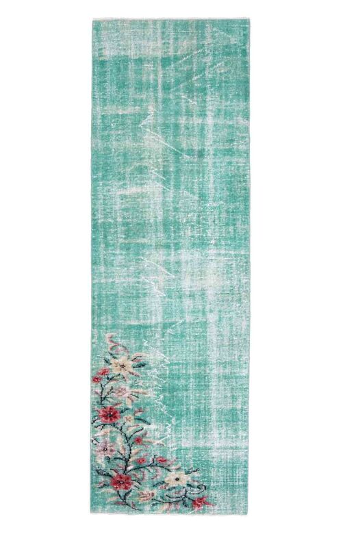 Floral Green Turkish Vintage Runner