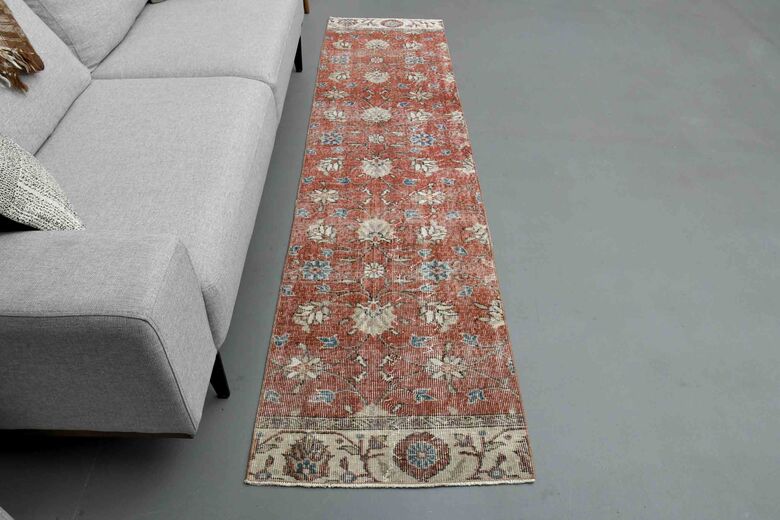 Red Floral Pattern Vintage Runner