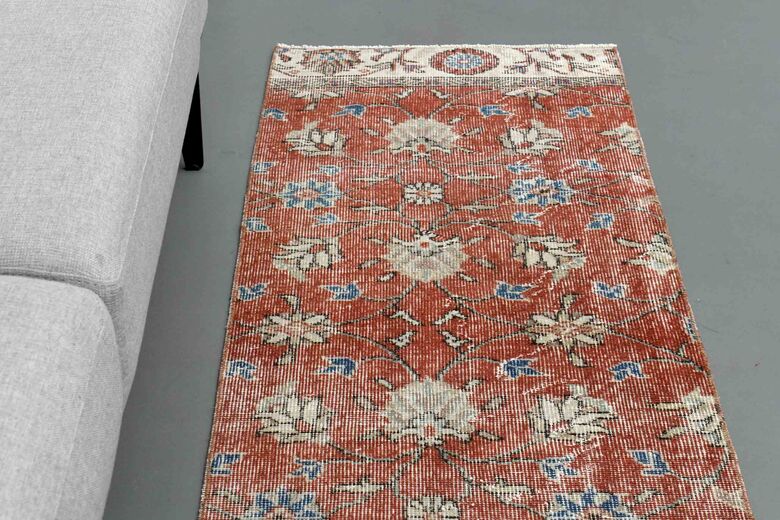 Red Floral Pattern Vintage Runner