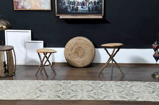 Beige Floral Vintage Runner - Thumbnail