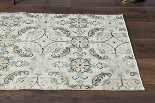 Beige Floral Vintage Runner - Thumbnail