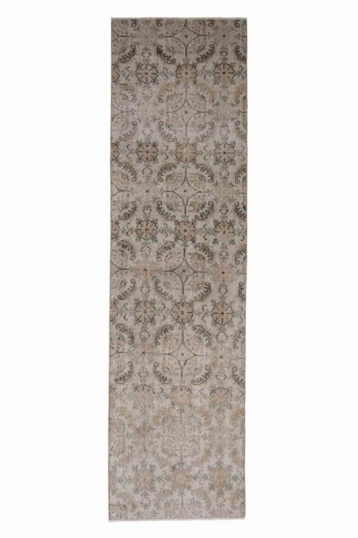 Floral Pattern Beige Turkish Runner