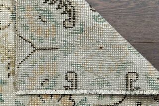 Floral Pattern Beige Turkish Runner - Thumbnail