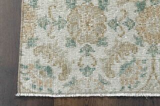 Floral Pattern Beige Turkish Runner - Thumbnail