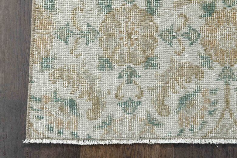 Floral Pattern Beige Turkish Runner