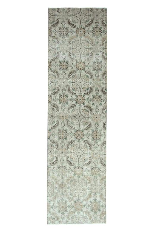 Floral Pattern Beige Turkish Runner