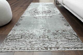 Wool Floral Pattern Vintage Runner - Thumbnail