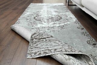 Wool Floral Pattern Vintage Runner - Thumbnail