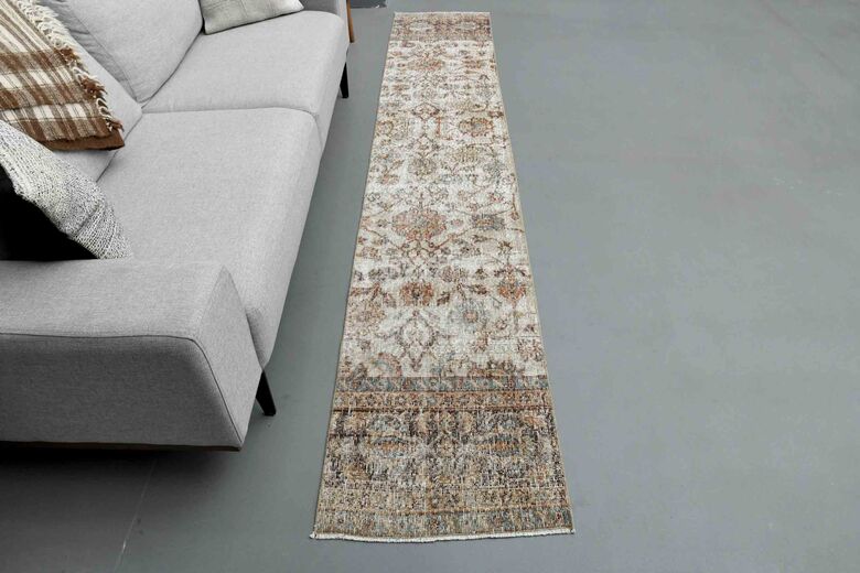 Unique Floral Vintage Turkish Runner