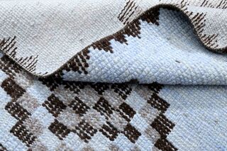 Retro Blue Turkish Runner Rug - Thumbnail