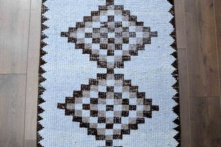 Retro Blue Turkish Runner Rug - Thumbnail