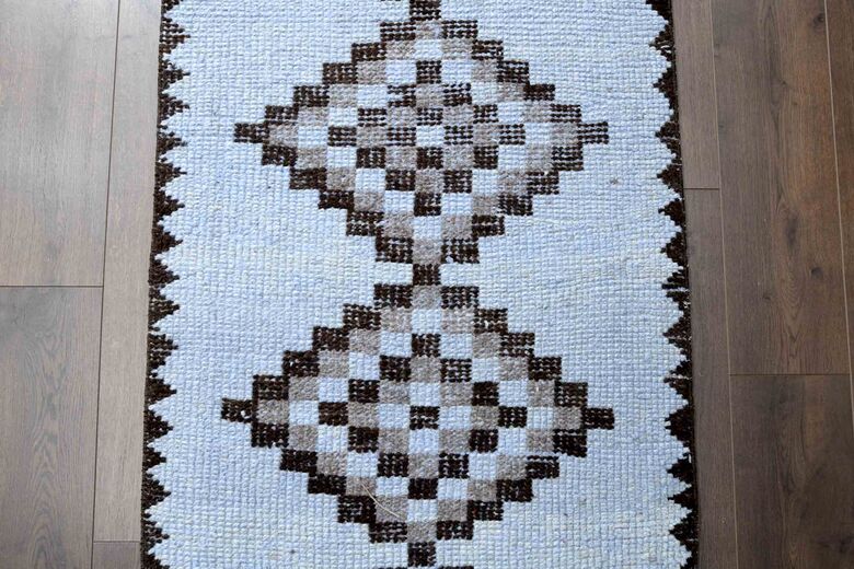 Retro Blue Turkish Runner Rug