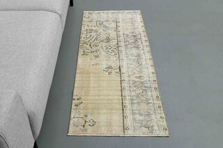 Minimalist Yellow Turkish Rug - Thumbnail