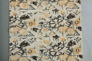 Floral Pattern Wool Turkish Runner - Thumbnail