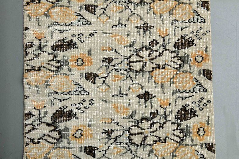 Floral Pattern Wool Turkish Runner