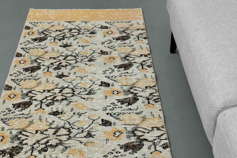 Floral Pattern Wool Turkish Runner