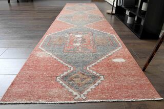 Wool Turkish Runner Rug - Thumbnail