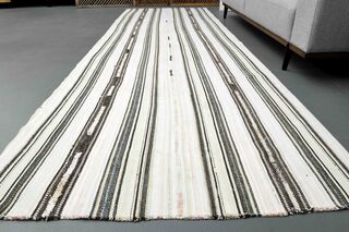 Striped Flatweave Kilim Runner Rug - Thumbnail