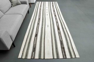 Striped Flatweave Kilim Runner Rug - Thumbnail