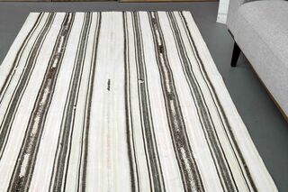 Striped Flatweave Kilim Runner Rug - Thumbnail