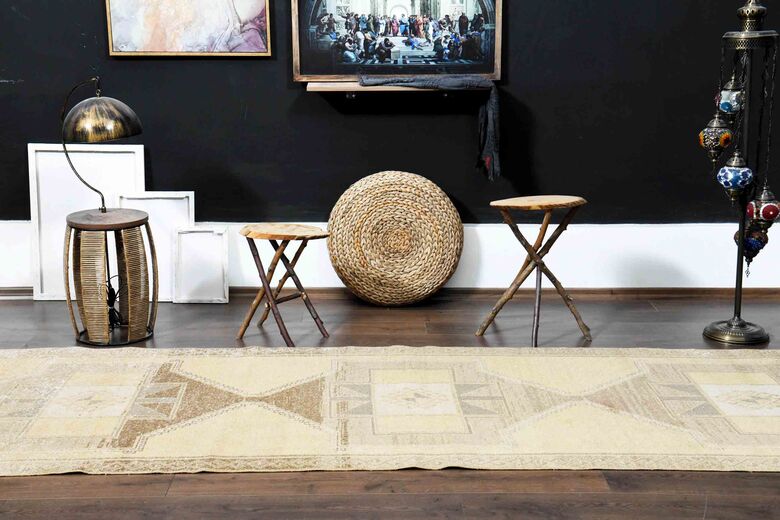 Beige Turkish Runner Rug