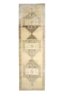 Beige Turkish Runner Rug - Thumbnail