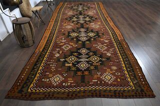 6x16, Wide Rare Design Vintage Kilim Runner - Thumbnail