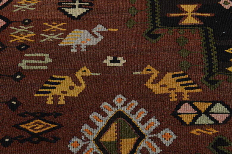 6x16, Wide Rare Design Vintage Kilim Runner