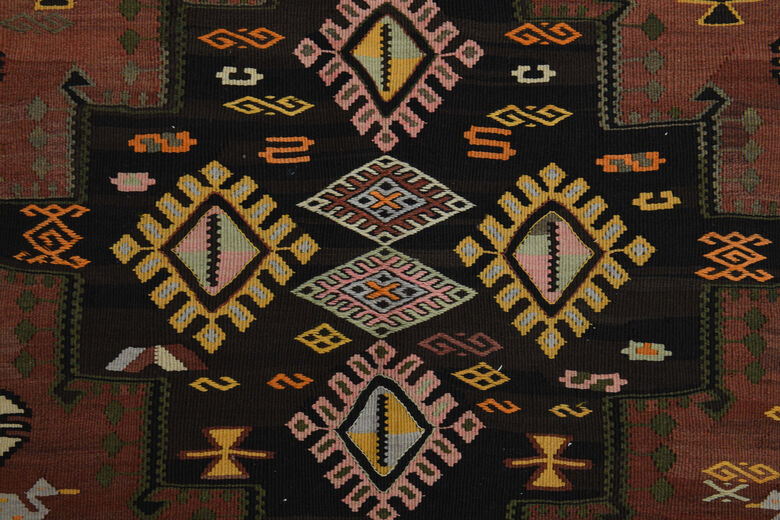 6x16, Wide Rare Design Vintage Kilim Runner