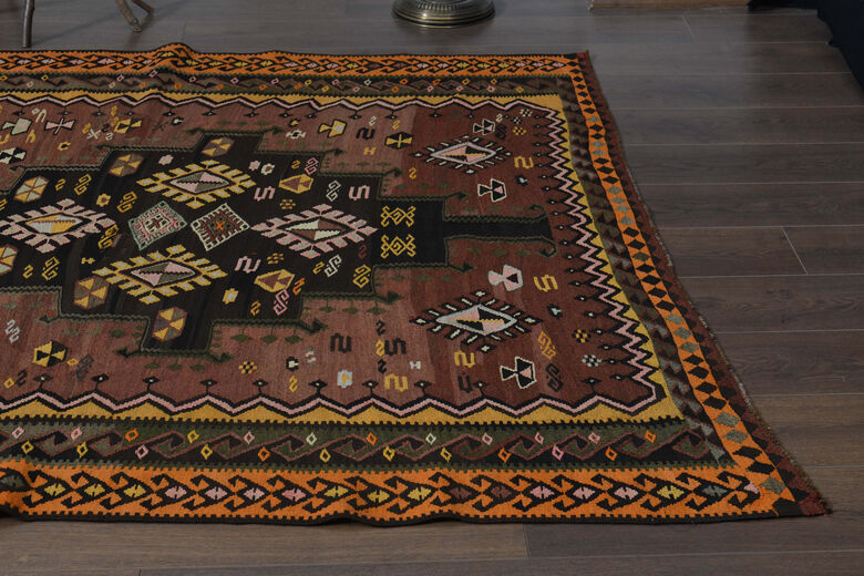 6x16, Wide Rare Design Vintage Kilim Runner