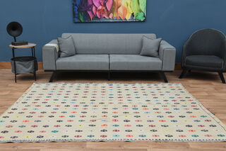 6x9, Minimalist Oushak Vintage Rug - Thumbnail