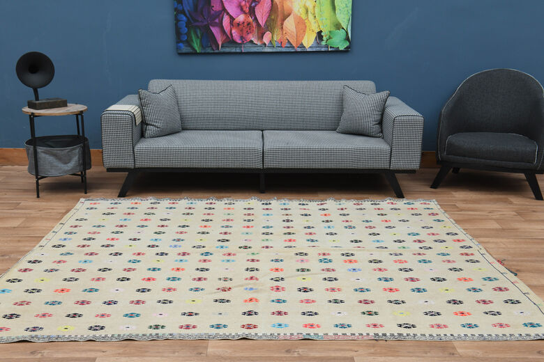 6x9, Minimalist Oushak Vintage Rug