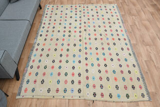 6x9, Minimalist Oushak Vintage Rug - Thumbnail