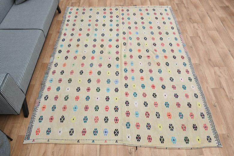 6x9, Minimalist Oushak Vintage Rug