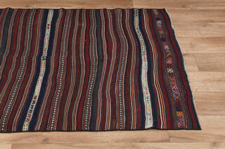 Striped Pattern Vintage Kilim Rug - Thumbnail