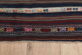 Striped Pattern Vintage Kilim Rug - Thumbnail