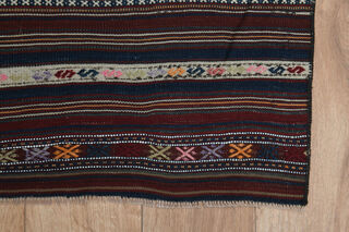 Striped Pattern Vintage Kilim Rug - Thumbnail