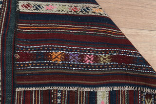 Striped Pattern Vintage Kilim Rug - Thumbnail